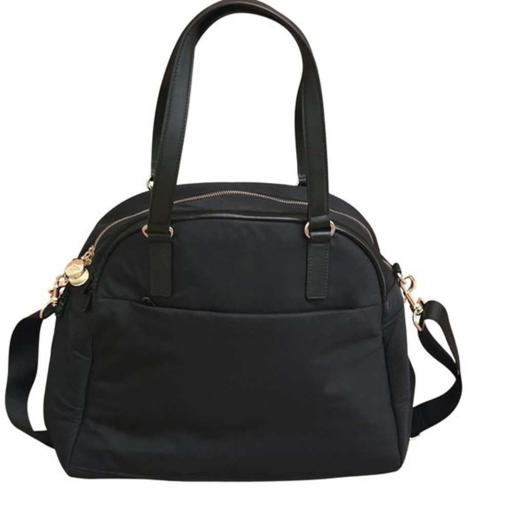 Lo & Sons The Original "OG" Black Travel Laptop Weekend Bag, Black + Gold